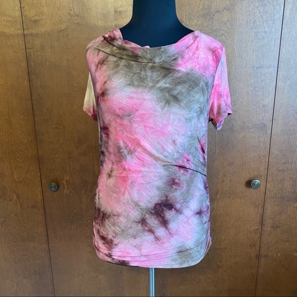 SAMI & JO plus size tie dyed cowl neck blouse